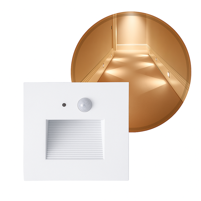 Balizador Led Sentinela 3w Luz Quente Com Sensor 3m Ip65 Opus St3263 - Branco