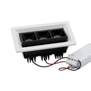 Spot de Embutir Triplo Articulado New Pixel 12W 2700K 30° Branco e Preto em Alumínio ST3364