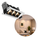 Spot de Embutir Triplo Articulado New Pixel 12W 2700K 30° Branco e Preto em Alumínio ST3364
