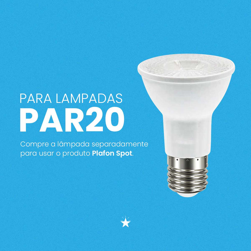 Plafon Spot Sobrepor Teto Box Preto P/ PAR20 Starlumen ST2755