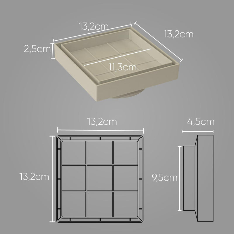 Ralo Oculto Invisivel Anti Inseto Piso Porcelanato Bege ST2781