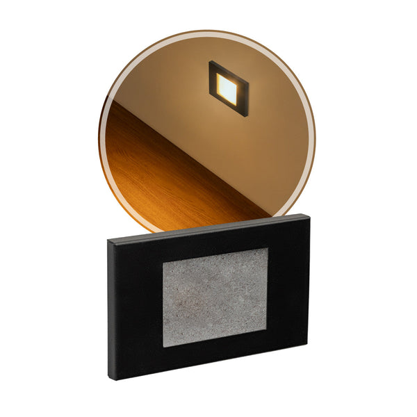 Luminária De Parede Balizador Preto Embutir Cx 4x2 Escada St1314