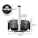 Pendente Lustre Felipa Preto Fosco + Globos Vidro Branco P/ 6xG9 ZR135-BK Starlux ST3121