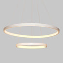 Lustre Pendente Anel LED 40W 2 Arcos 50cm QPD1301-BR St549 - Branco