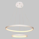 Lustre Pendente Anel LED 40W 2 Arcos 50cm QPD1301-BR St549 - Branco