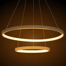 Lustre Pendente Anel LED 40W 2 Arcos 50cm QPD1301-BR St549 - Branco