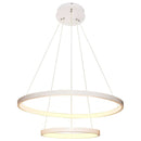 Lustre Pendente Anel LED 40W 2 Arcos 50cm QPD1301-BR St549 - Branco