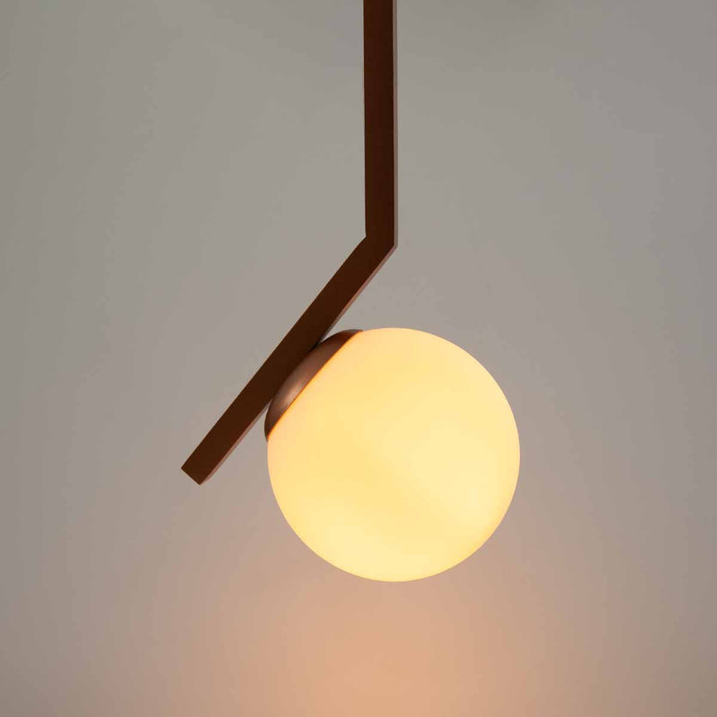 Pendente Jabuticaba Angular Globo Vidro P/ E27 Corpo Quadrado Cobre ST1592