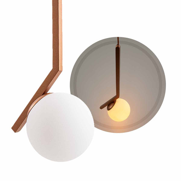 Pendente Jabuticaba Angular Globo Vidro P/ E27 Corpo Quadrado Cobre ST1592