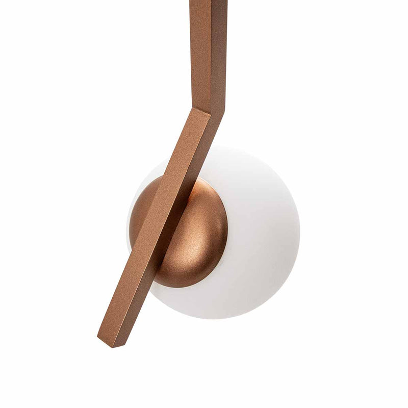 Pendente Jabuticaba Angular Globo Vidro P/ E27 Corpo Quadrado Cobre ST1592