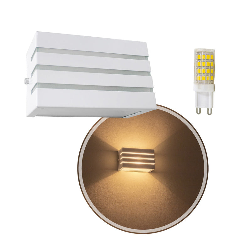 Arandela Frisada + Lâmpada Led 5w Luminária Externa St548