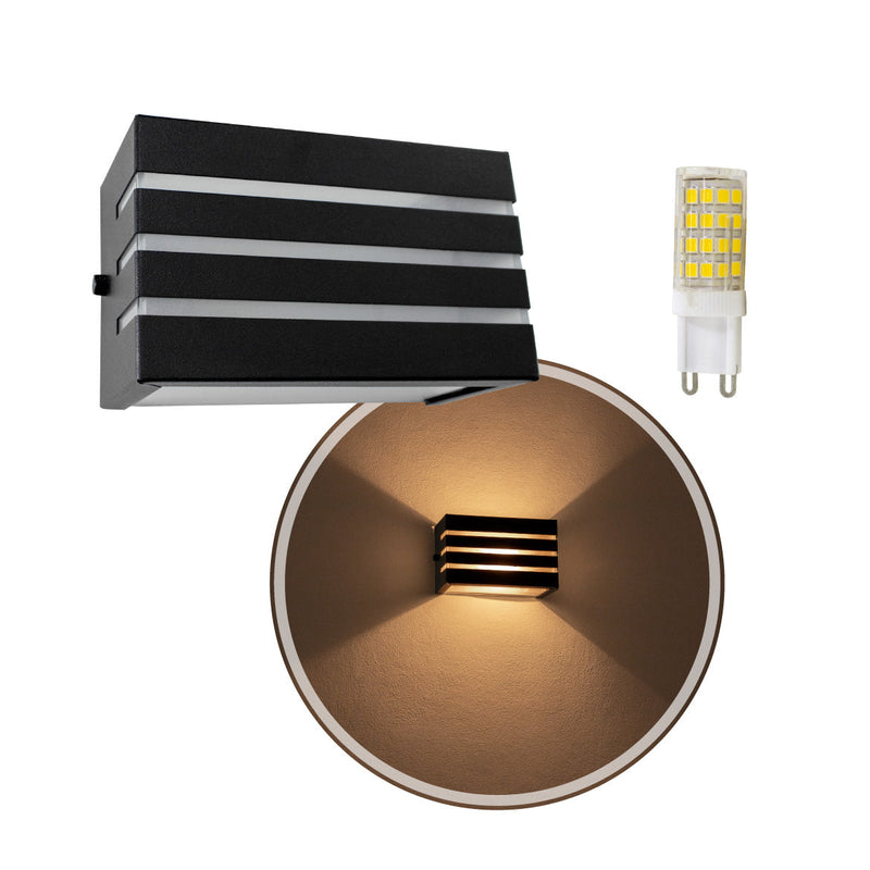 Arandela Frisada + Lâmpada Led 5w Luminária Externa St548