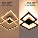 Plafon Arandela Fit Preto LED 58W Luz Direta ou Indireta 701LED3-PT ST1254