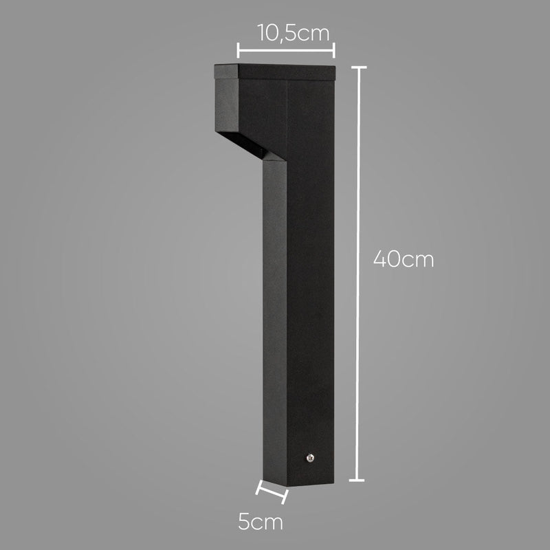 Poste Balizador Luminária Jardim Lunor Uno 1 Foco P/ MR11 ST2766 - Preto