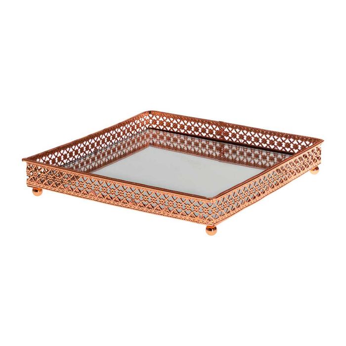 Bandeja Espelhada Quadrada 16,5x16,5cm Decoração KV0134 St1639