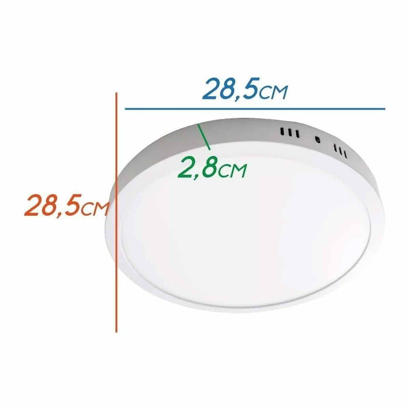 Painel Plafon LED 24W Sobrepor Redondo Branco Quente 3000K ST1873
