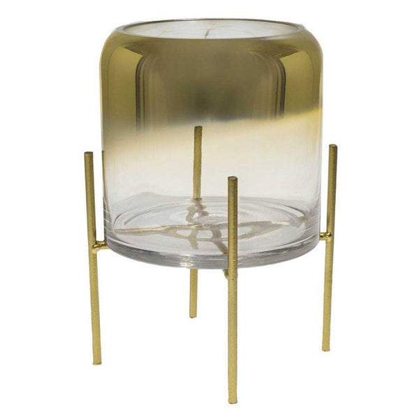 Vaso de Vidro Transparente com Degradê Dourado BH0082 ST1676