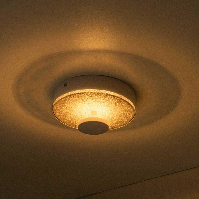 Plafon Kyara Branco LED 6W 16cm Efeito Estrelado Com Cristais HL004-R-WH ST1775