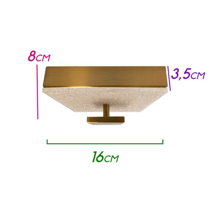 Plafon Kyara Ouro Led 6w 16cm Efeito Estrelado Com Cristais HL002-Q-OU St1773
