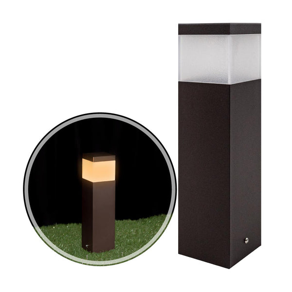 Poste Balizador Grivor 30cm P/ Jardim Em Alumínio Starlumen St1301 - Marrom