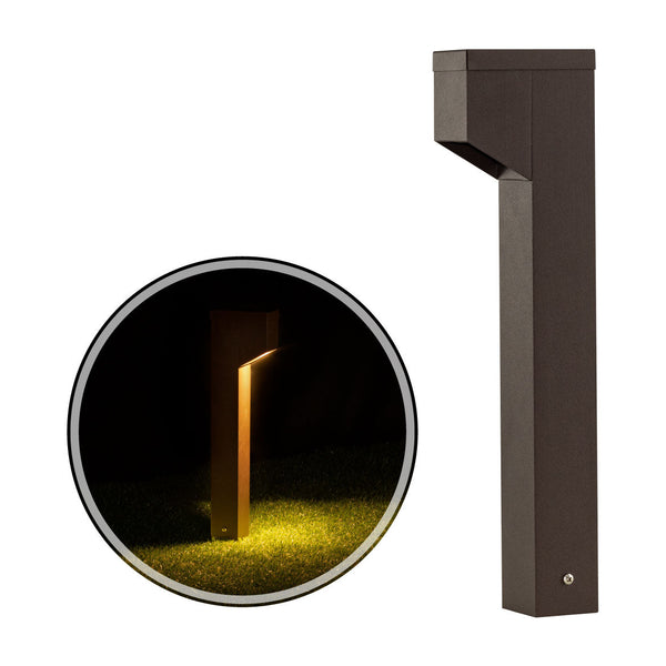 Poste Balizador Luminária Jardim Lunor Uno 1 Foco P/ MR11 ST2766 - Marrom