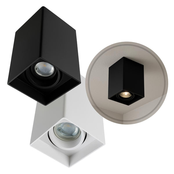 Spot Sobrepor Preto Quadrado P/ Lâmpada Dicroica Gu10 Mr16 DS2444 St2099