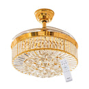 Plafon AIR CLASS Dourado Transparente LED 60W C/ Ventilador Opus 85612 /88361 ST2915