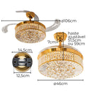 Plafon AIR CLASS Dourado Transparente LED 60W C/ Ventilador Opus 85612 /88361 ST2915