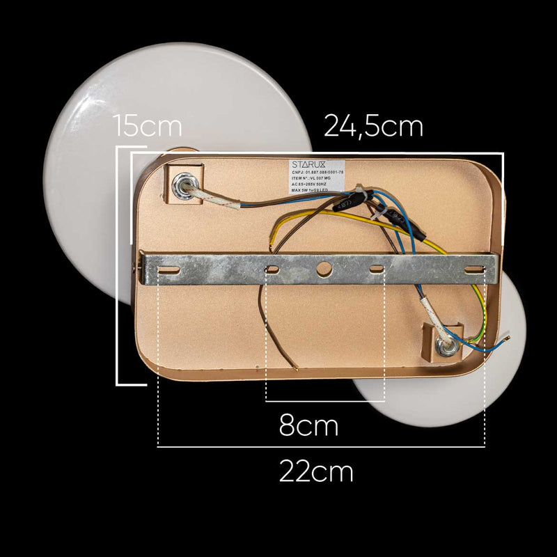 Arandela Artemis 2 Globos de  Vidro para 2 G9 VL007-MG Starlux ST2526