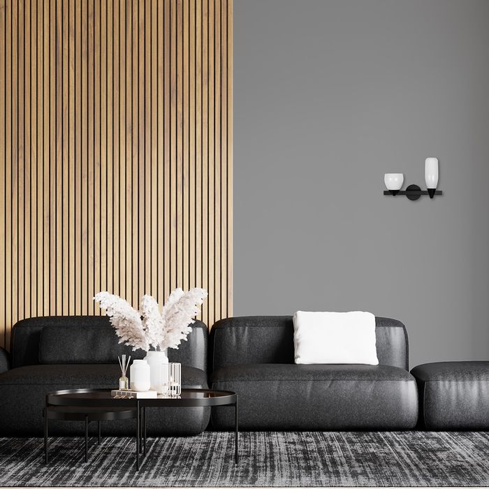 Arandela Akemi Preto com 2 Cúpulas de Vidro para 2 LED G9 VL017-BK Starlux ST2534