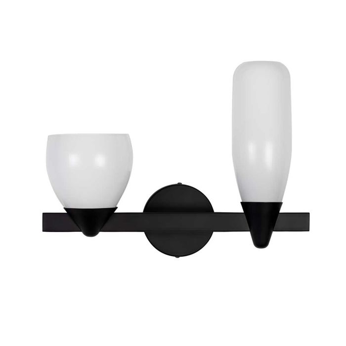 Arandela Akemi Preto com 2 Cúpulas de Vidro para 2 LED G9 VL017-BK Starlux ST2534