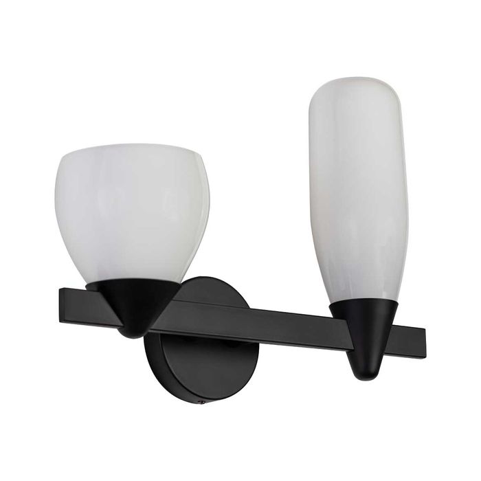 Arandela Akemi Preto com 2 Cúpulas de Vidro para 2 LED G9 VL017-BK Starlux ST2534