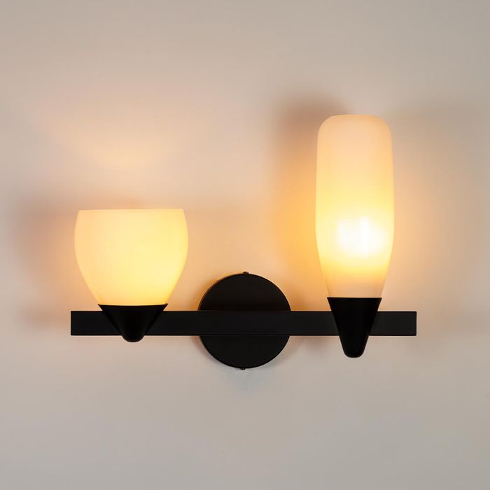 Arandela Akemi Preto com 2 Cúpulas de Vidro para 2 LED G9 VL017-BK Starlux ST2534