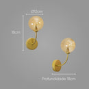 Arandela Grape Ouro Fosco e Ambar Globo Vidro para G9 ZR112-AGD Starlux ST2628