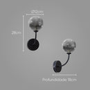 Arandela Grape Preto Fosco e Smoky Globo Vidro para G9 ZR112-SKY Starlux ST2628