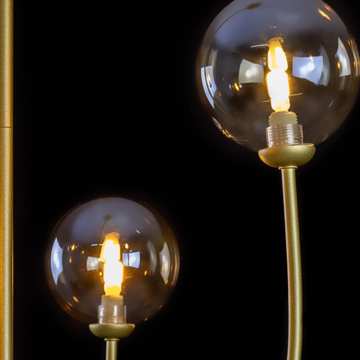 Lustre Pendente Ouro Fosco Ambar Grape Globo para 4x G9 ZR113 Starlux ST2629