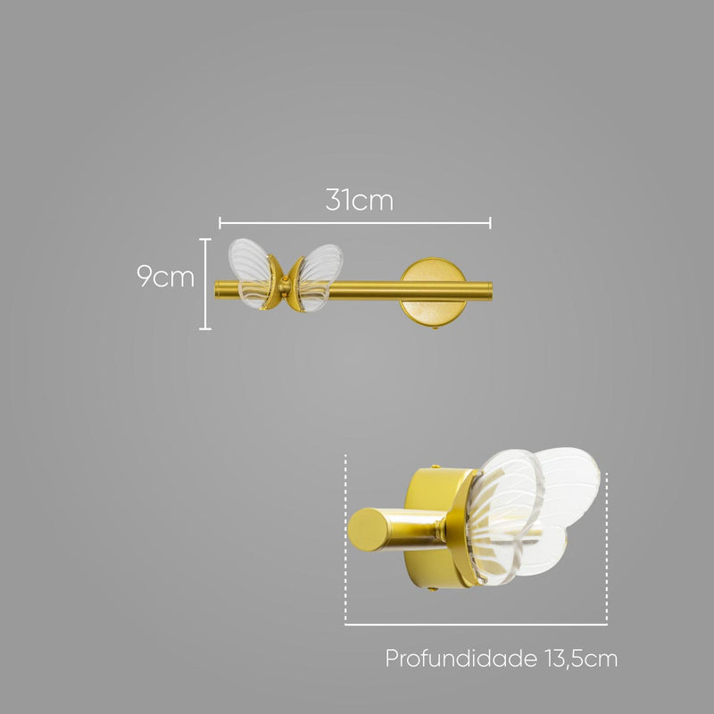 Arandela Papilio IDL015WRMG Ouro Fosco LED 6W 2700k ST2713