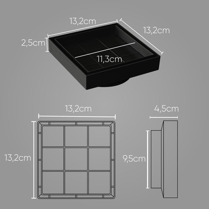 Ralo Oculto Invisivel Anti Inseto Piso Porcelanato Preto ST2781