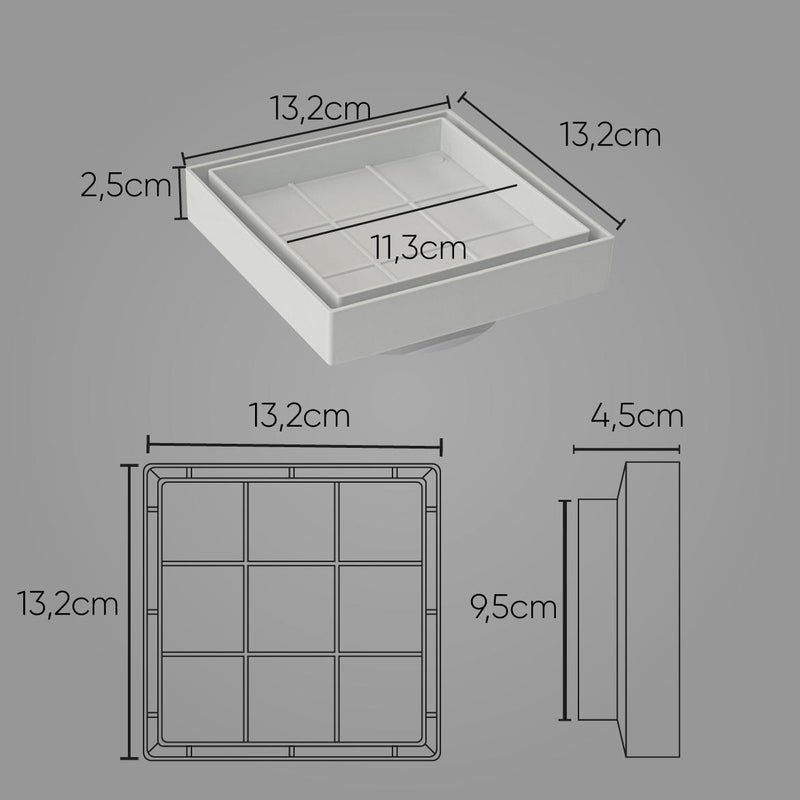 Ralo Oculto Invisivel Anti Inseto Piso Porcelanato Branco ST2781