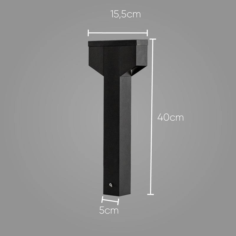 Poste Balizador Luminária Jardim Lunor Duo 2 Focos P/ MR11 ST2767 - Preto