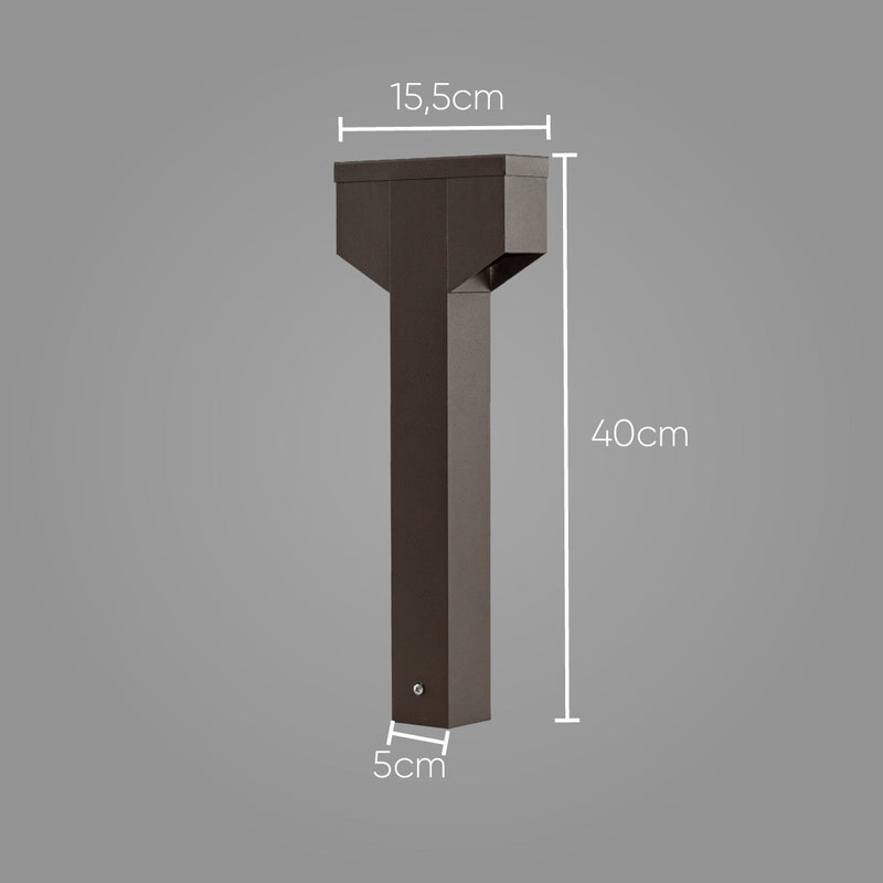 Poste Balizador Luminária Jardim Lunor Duo 2 Focos P/ MR11 ST2767 - Marrom