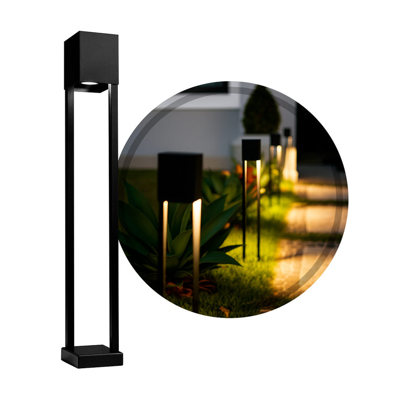 Poste Balizador de Jardim Flash Externo Preto Moderno 1xGU10 PA-406 ST3252