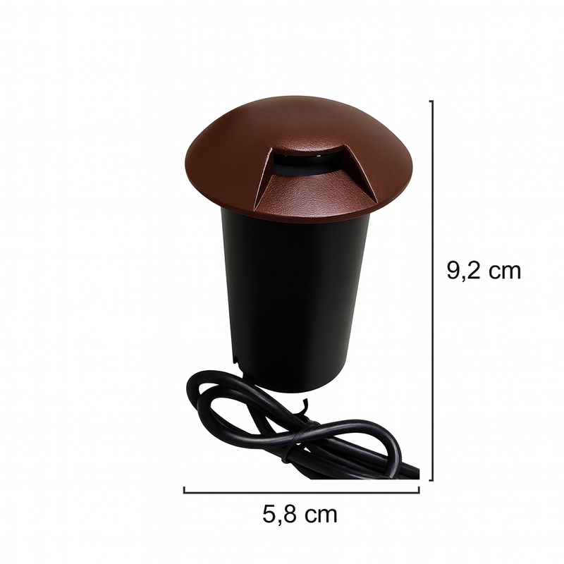 Mini Balizador Led 0,75w 3000k Embutir 1 Saída/Facho Externo ST1371 - Marrom