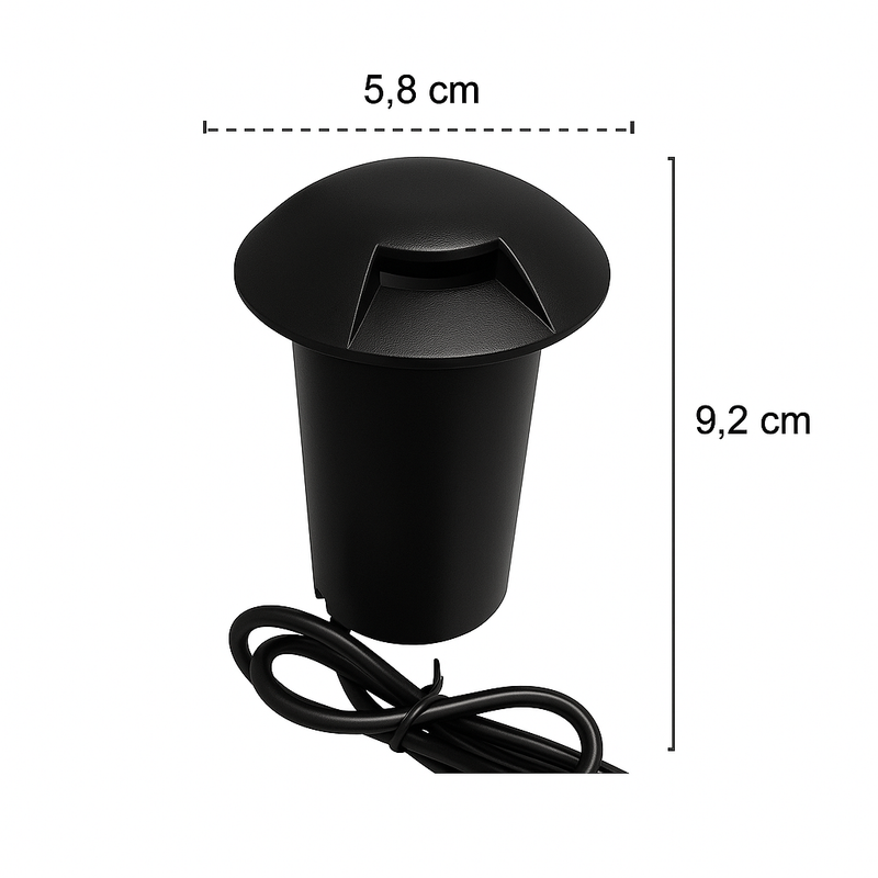 Mini Balizador Led 0,75w 3000k Embutir 1 Saída/Facho Externo ST1371 - Preto