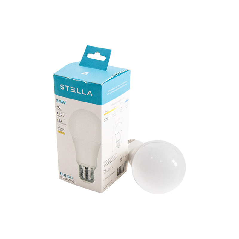 Lâmpada LED Bulbo A60 Dimerizável Stella 9,8W 2700K E27 Bivolt ST846