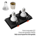 Spot Luminária de Teto Retangular Embutir Loyo p/ LED 2xPAR20 Nordecor ST3235-Nordecor-Starlumen