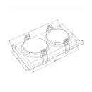 Spot Luminária de Teto Retangular Embutir Loyo p/ LED 2xPAR20 Nordecor ST3235-Nordecor-Starlumen