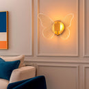 Arandela de Parede LED Borboleta Dourada Decorativa Infantil 6W Luz Quente ST3099