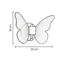 Arandela de Parede LED Borboleta Dourada Decorativa Infantil 6W Luz Quente ST3099