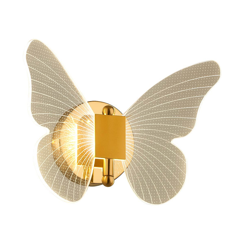 Arandela de Parede LED Borboleta Dourada Decorativa Infantil 6W Luz Quente ST3099